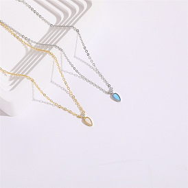 Delicate Water Drop Zircon Necklace for Women with Australian Lock, Versatile and Stylish