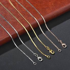 1.5мм стойка покрытие латунь серпантин цепи ожерелья для женщин мужчин, без кадмия и без свинца, 901 застежка из нержавеющей стали, долговечный