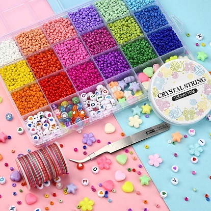 Kit para hacer pulseras de cuentas con letras de colores mezclados