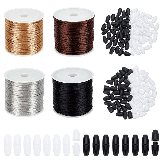 Наборы для изготовления ювелирных изделий своими руками, включая круглые нейлоновые плетеные нити, пластиковые застежки отколовшиеся