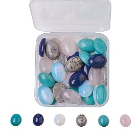 Natural & Synthetic Mixed Gemstone Cabochons, Oval