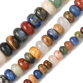 Природных драгоценных камней смешанного бисер нитей, рондель, смешанные окрашенные и неокрашенные