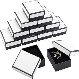 Boîte en papier, couvercle à pression, avec un tapis d'éponge, Boîte à bijoux, rectangle