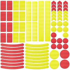 Gorgecraft 2 Sheet 2 Color Waterproof Plastic Reflective Sticker, Rectangle & Flat Round