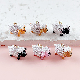 Подвески из эмали и сплава, овечьи прелести, золотые