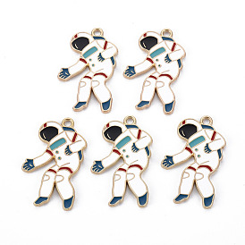 Стойки обшивки сплава эмали подвески, без кадмия, без никеля и без свинца, астронавт, золотой свет