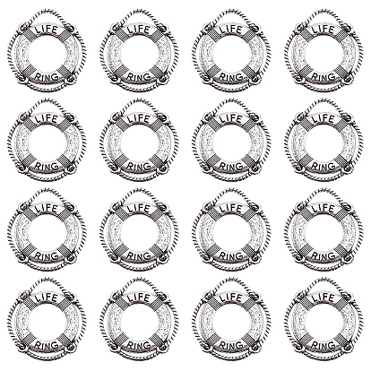 50 шт. Подвески из сплава в тибетском стиле, без кадмия и без свинца, кольцо жизни / спасательный круг / пробковое обруч