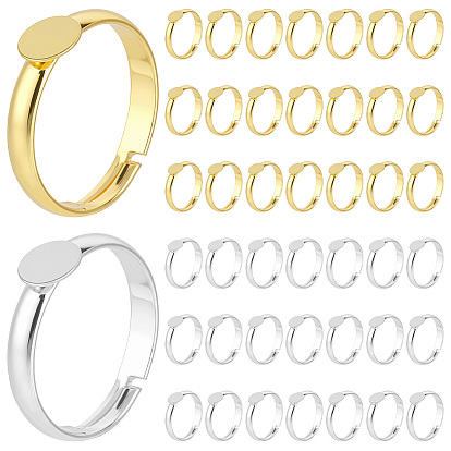 44шт. 2 цвета регулируемые латунные основания для колец