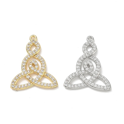Латунные микропаве прозрачные подвески с фианитом, треугольник прелести, стойки покрытие, долговечный, без кадмия и без свинца