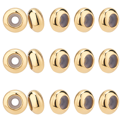 Brass Beads, with Plastic, Slider Beads, Rondelle, Cadmium Free & Nickel Free & Lead Free