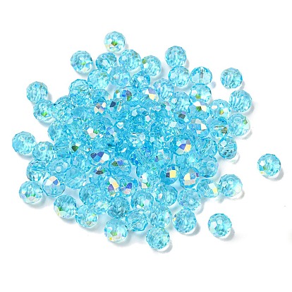 Electroplate Glass Beads, Faceted, Rondelle