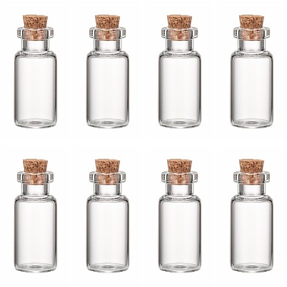 Стеклянные бутылки стеклянные фляги, с пробкой, бутылка желаний, шарик контейнеры, прозрачные, 35x16 мм, емкость: 6 мл (0.2 жидких унций)