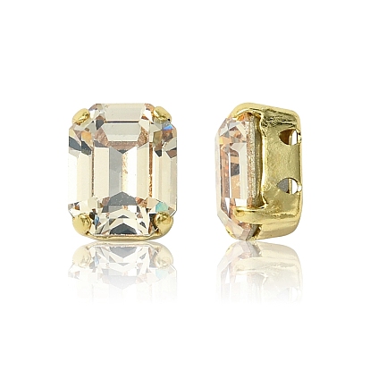 Пришивные чашки preciosa® maxima crystal, многожильных ссылки, чешский хрусталь, с настройками латуни, 719 37 408 восьмиугольник