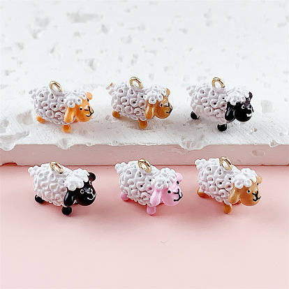 Подвески из эмали и сплава, овечьи прелести, золотые