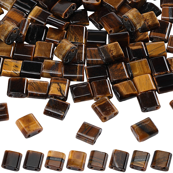 2 нити натуральные бусины тигровый глаз нити, 2-луночное, квадратный