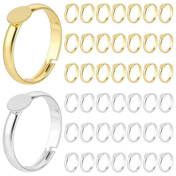 44шт. 2 цвета регулируемые латунные основания для колец
