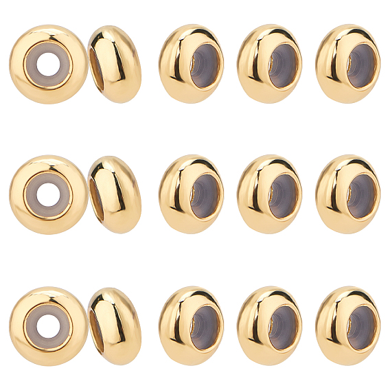Brass Beads, with Plastic, Slider Beads, Rondelle, Cadmium Free & Nickel Free & Lead Free