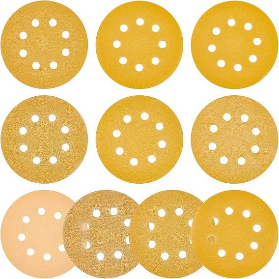 8 диски шлифовальные на липучке и петле, флокирующая наждачная бумага, для шлифовального станка полировальные принадлежности