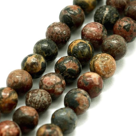Natural Leopardskin Beads Strands, Round