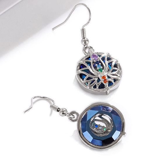 Сплав мотаться серьги, украшения для женщин, плоский круглый с подсолнечным