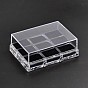 Cajas orgánicos cuboides anillo pantalla de cristal, con velour, 9 compertments, 11x8x4 cm