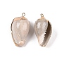 Подвески натурального морских раковин, подвески в форме ракушек с золотистыми железными петлями