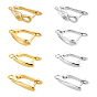 16Pcs 8 Style Brass Hoop Earring Findings with Latch Back Closure, Earring Findings