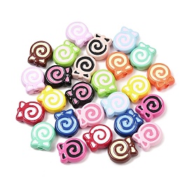 Непрозрачные акриловые бусины, леденец, с эмалью