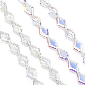 Стеклянные бусины с гальваническим покрытием , ромб, AB цвет