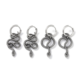 316 Surgical Stainless Steel Snake Hoop Earrings for Women