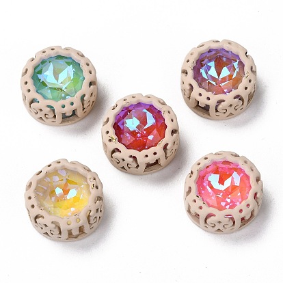 Шить на горный хрусталь, стекло горный хрусталь, с латунной фурнитурой , аксессуары для одежды, плоско-круглые