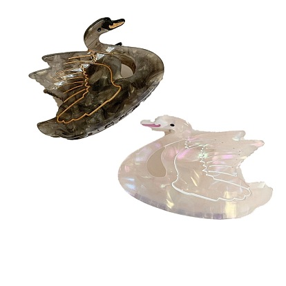 Заколки для волос с когтями из ацетата целлюлозы (смола), лебедь, аксессуары для волос для женщин и девочек