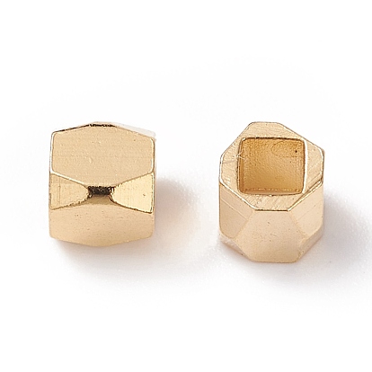 Brass Spacer Beads, Long-Lasting Plated, Faceted Column