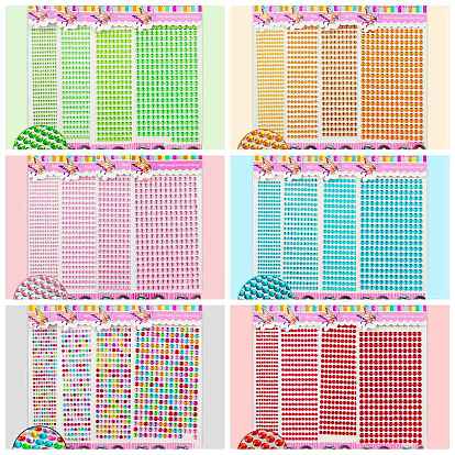 Self Adhesive Acrylic Rhinestone Stickers, Round Pattern, for DIY Scrapbooking and Craft Decoration