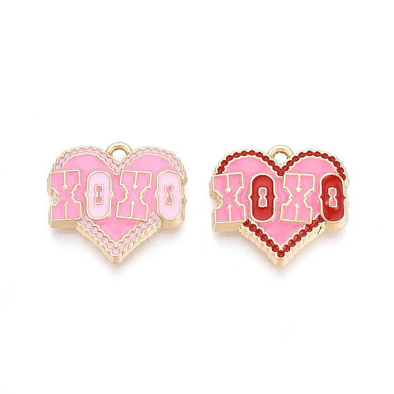 Подвески из сплава с эмалью ко дню святого валентина, сердце со словами-подвесками, золотые, без кадмия, без никеля и без свинца