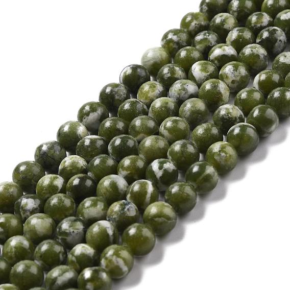 Натуральные китайские бусины из южного нефрита, круглые