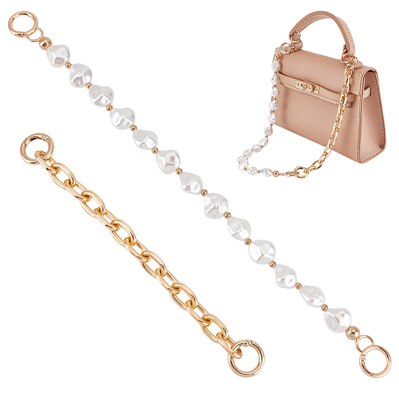 2шт 2 стиль акриловая имитация жемчуга Кеши и алюминиевые ручки для сумок