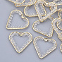 Glass Pendants, Wire Wrapped Pendants, with Real 18K Gold Plated Brass Wires and Open Back Bezel Pendants, Nickel Free, Heart