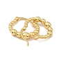 Rack Plating Brass Beaded Oval Hoop Earrings for Women, Cadmium Free & Lead Free