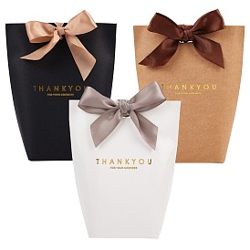 Paper Bags, Gift Bags, Wedding Bags, Rectangle with Polyester Ribbon