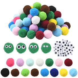 150шт полиэстеровый помпон, с 50шт. черно-белые двигающиеся игрушечные глазки-кабошоны для сделай сам скрапбукинг поделки игрушки аксессуары