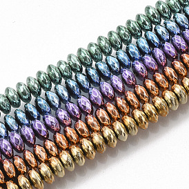 Electroplated Non-magnetic Synthetic Hematite Beads Strands, Faceted, Rondelle