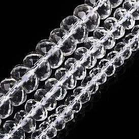 Прозрачные стеклянные бусины, граненые, рондель