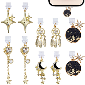 10шт 5 стиль пластиковые мобильные пылезащитные заглушки, Сплав с подвесками, разнообразные