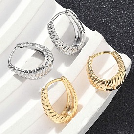 Латунные серьги обруча, овальные