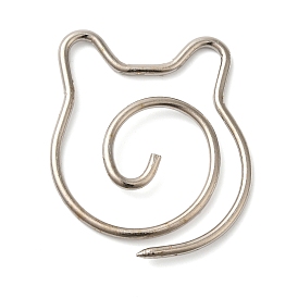 Stainless Steel Spiral Wire Knitting Needle, Shawl Pin, Cat