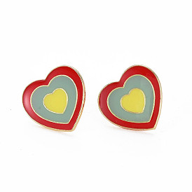 Heart Enamel Pin, Alloy Brooch for Backpack Clothes, Cadmium Free & Lead Free, Light Gold