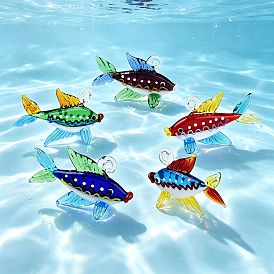 Colgantes de cristal de colores varios hechos a mano, Peces con dijes de lunares
