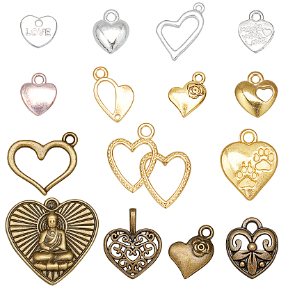 Tibetan Style Alloy Pendants, Heart