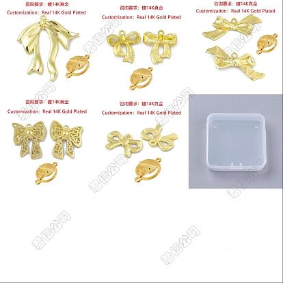 20Pcs 5 Styles Alloy Pendants, Bowknot Charms